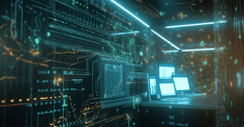 Screens in computer data centre