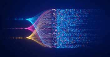  Multiple data streams converging in Machine Learning or ML