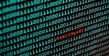 Stream of bits showing a ransomware attack within them